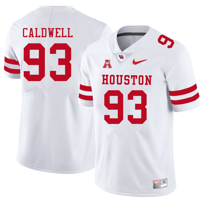 Men #93 Jamaree Caldwell Houston Cougars College Football Jerseys Sale-White - Click Image to Close